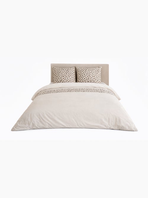 Parure de Lit en Coton Réversible – Imprimé Léopard Beige - Kiabi Parure de Lit en Coton Réversible – Imprimé Léopard Beige - Kiabi