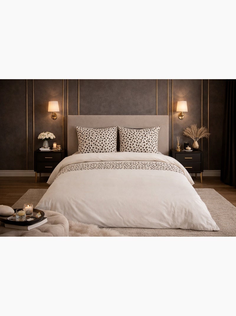 Parure de Lit en Coton Réversible – Imprimé Peau de Bête Beige Beige - Kiabi