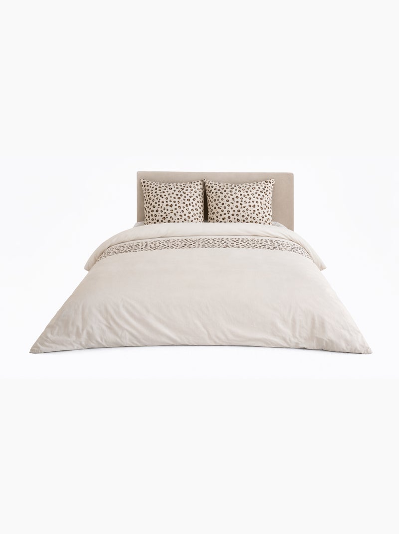 Parure de Lit en Coton Réversible – Imprimé Peau de Bête Beige Beige - Kiabi