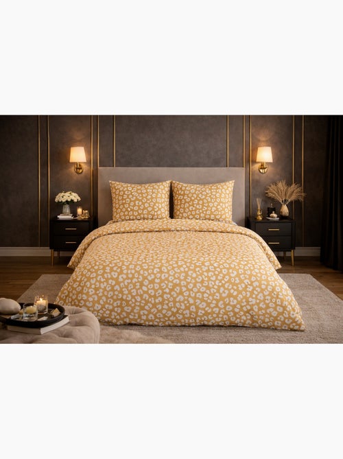 Parure de Lit en Coton Réversible – Imprimé Peau de Bête Jaune - Kiabi Parure de Lit en Coton Réversible – Imprimé Peau de Bête Jaune - Kiabi