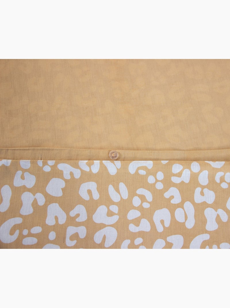Parure de Lit en Coton Réversible – Imprimé Peau de Bête Jaune Jaune - Kiabi