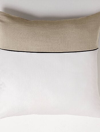 Parure de lit en coton uni et tissé bicolore