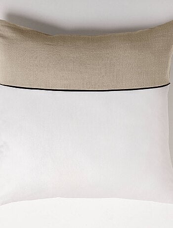 Parure de lit en coton uni et tissé bicolore