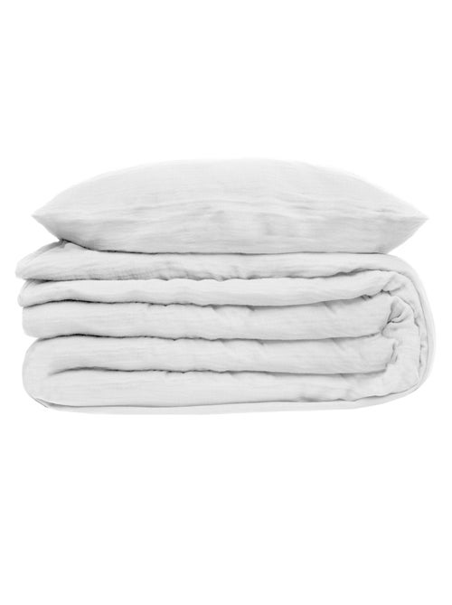 Parure de lit en double gaze de coton - Kiabi