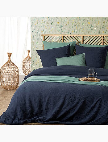 Parure de lit en double gaze de coton FLORA