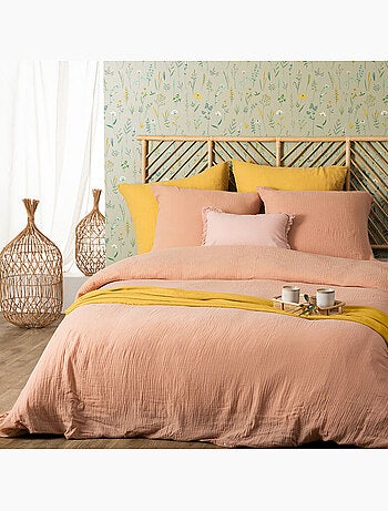 Parure de lit en double gaze de coton FLORA