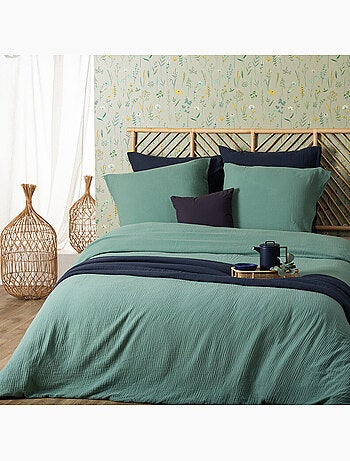 Parure de lit en double gaze de coton flora