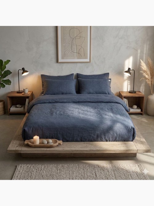 Parure de lit en double gaze de coton Floria - Kiabi