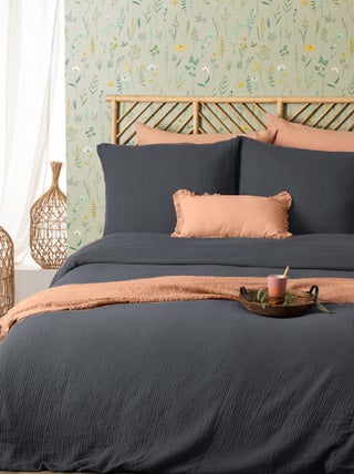 Parure de lit en double gaze de coton