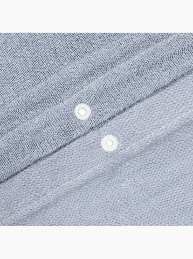 Parure de lit en double gaze de coton LILI Bleu gris - Kiabi