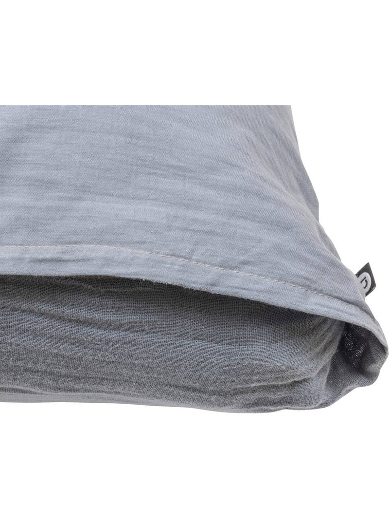 Parure de lit en double gaze de coton LILI Bleu gris - Kiabi