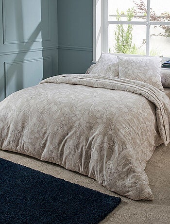 Parure de lit en flanelle esprit fleuri