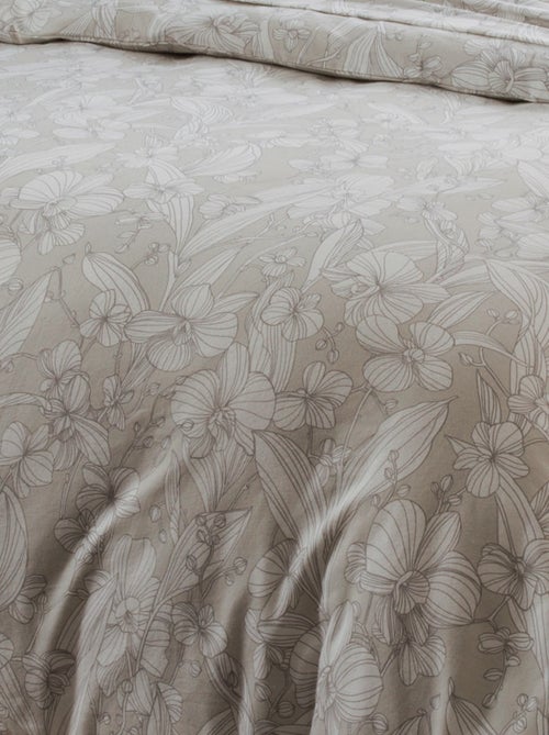 Parure de lit en flanelle esprit fleuri - Kiabi