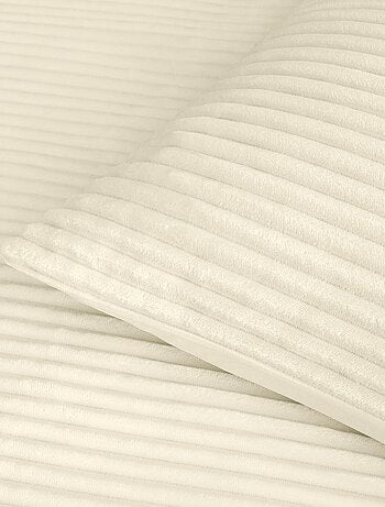 Parure de lit en flanelle relief unie avec fermeture zippée