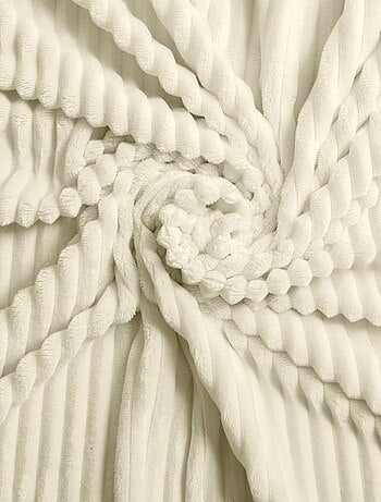 Parure de lit en flanelle relief unie avec fermeture zippée