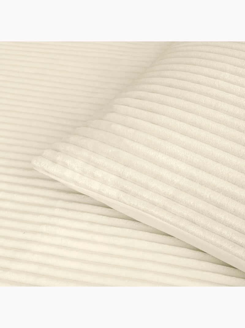 Parure de lit en flanelle relief unie avec fermeture zippée Beige grès - Kiabi