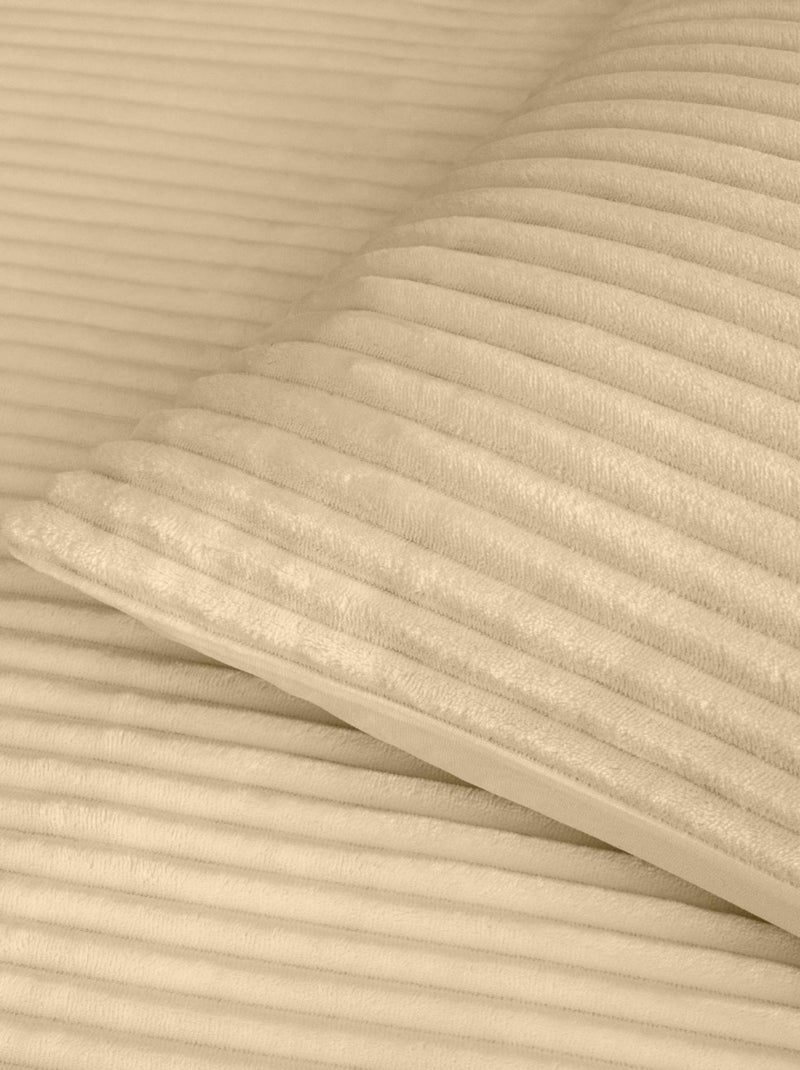 Parure de lit en flanelle relief unie avec fermeture zippée Beige sable - Kiabi