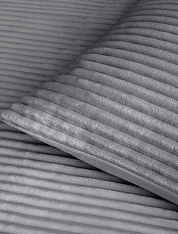 Parure de lit en flanelle relief unie avec fermeture zippée