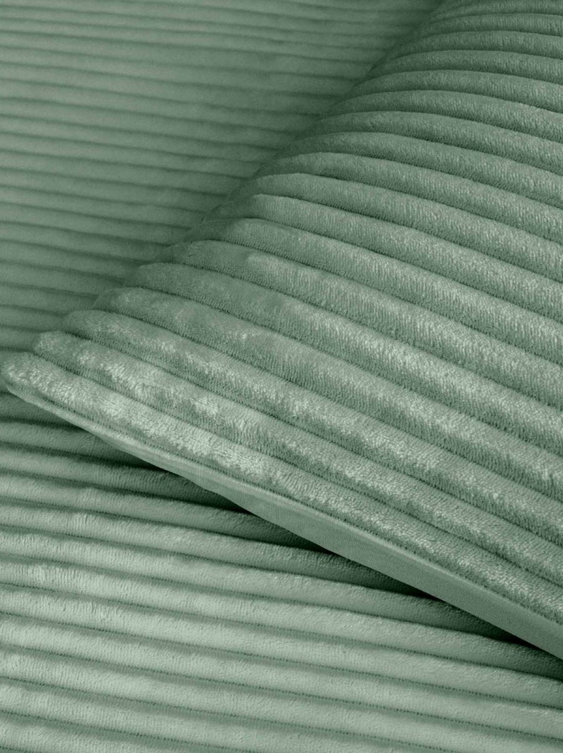 Parure de lit en flanelle relief unie avec fermeture zippée Vert - Kiabi