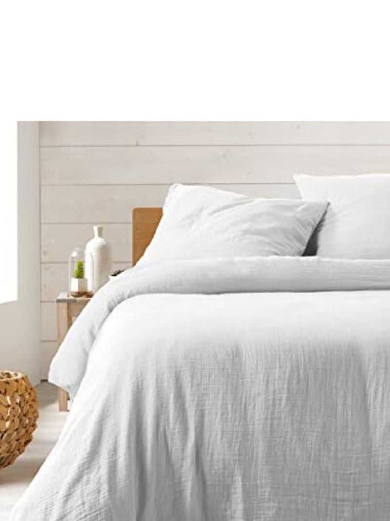 Parure de lit en Gaze de Coton - Promo linge Blanc - Kiabi