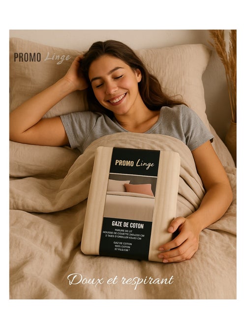 Parure de lit en Gaze de Coton - Promo linge - Kiabi