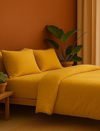 Parure de lit en Gaze de Coton - Promo linge