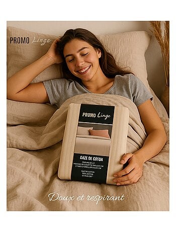 Parure de lit en Gaze de Coton - Promo linge
