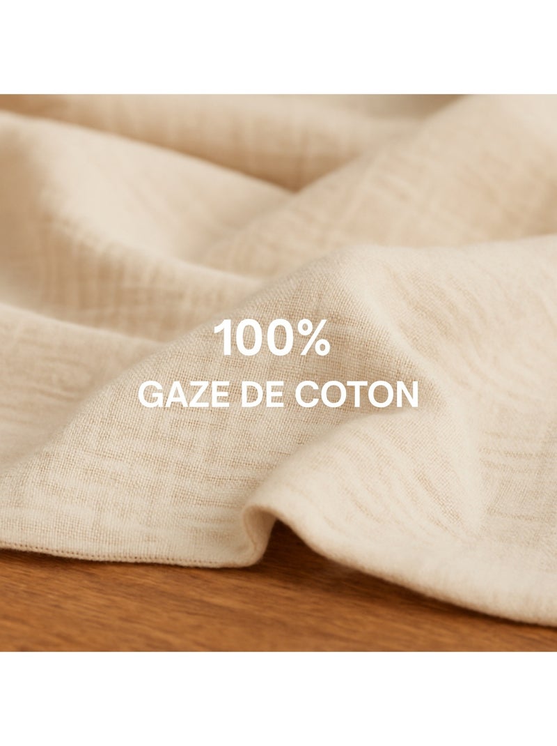 Parure de lit en Gaze de Coton - Promo linge Jaune - Kiabi