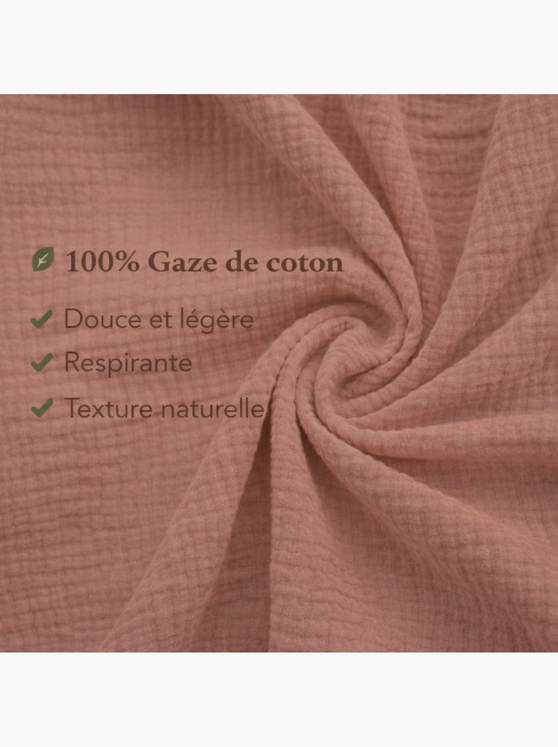 Parure de lit en Gaze de Coton - Promo linge Rose - Kiabi