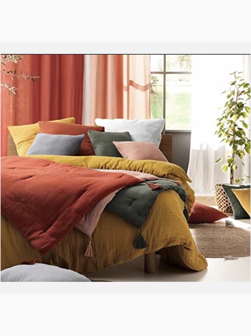 Parure de lit en Gaze de Coton - Promo linge Terracotta - Kiabi