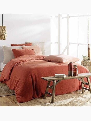 Parure de lit en gaze de coton + 2 taies - Angelia