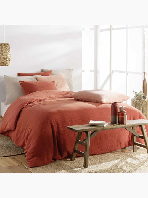 Parure de lit en gaze de coton + 2 taies - Angelia - Kiabi