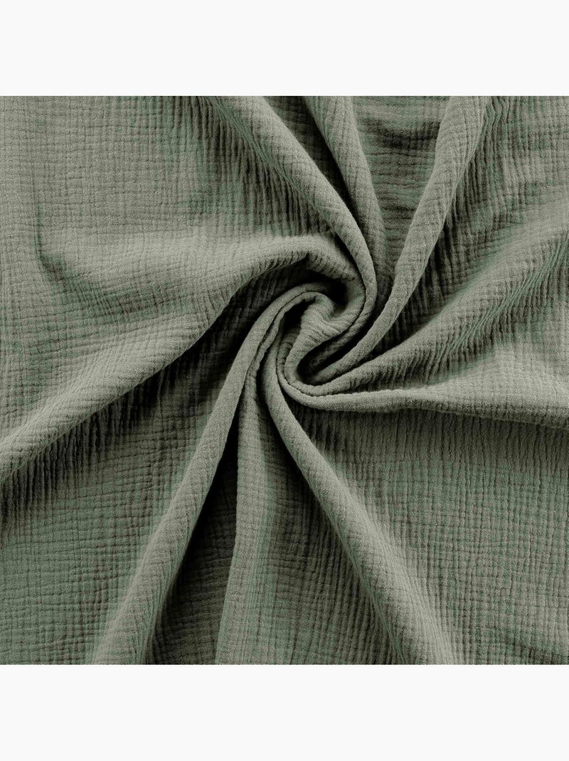 Parure de lit en gaze de coton + 2 taies - Angelia Kaki - Kiabi