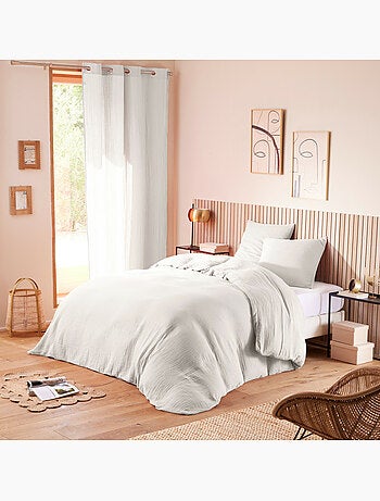 Parure de lit en gaze de coton + 2 taies 65 x 65 cm