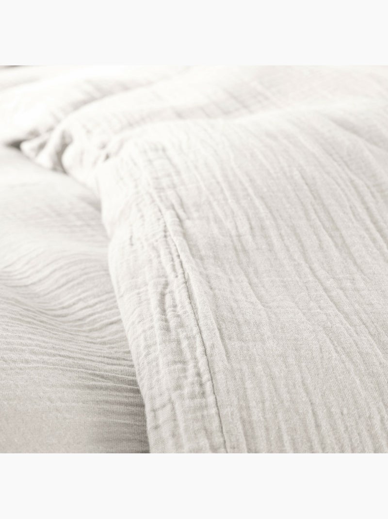 Parure de lit en gaze de coton + 2 taies 65 x 65 cm Blanc - Kiabi