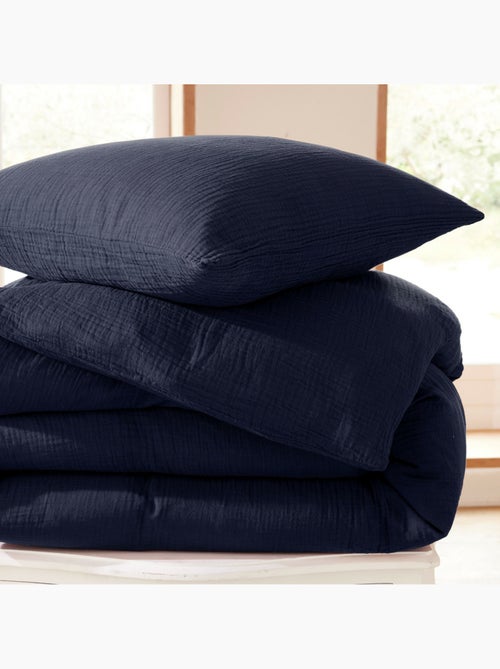 Parure de lit en Gaze de Coton + 2 Taies 65 x 65 cm - Kiabi Parure de lit en Gaze de Coton + 2 Taies 65 x 65 cm - Kiabi