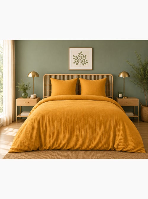 Parure de lit en Gaze de Coton + 2 Taies 65 x 65 cm - Kiabi