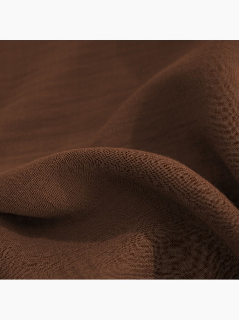 Parure de lit en gaze de coton FLORA Marron - Kiabi