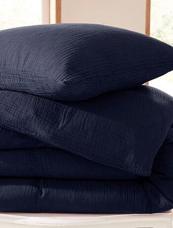 Parure de Lit en Gaze de Coton pour Lit Une Place Parure de Couette 140x200cm