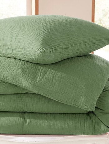 Parure de Lit en Gaze de Coton pour Lit Une Place Parure de Couette 140x200cm