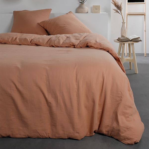 Parure De Lit En Gaze De Coton Null Terracota Kiabi 68 00