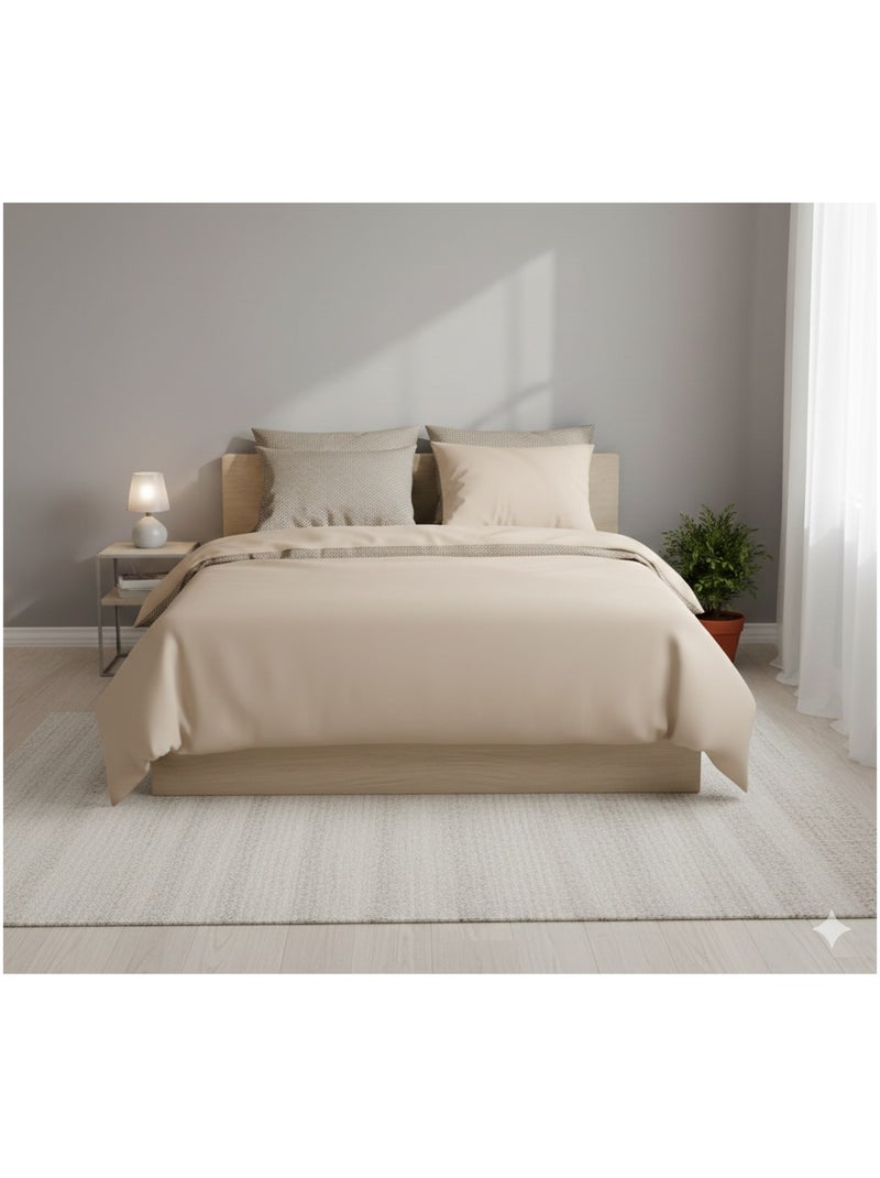 Parure de lit en gaze de coton Zig Zag Beige - Kiabi