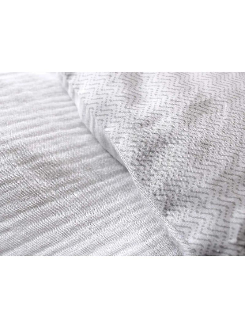 Parure de lit en gaze de coton Zig Zag Blanc - Kiabi