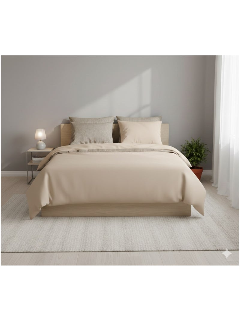Parure de lit en gaze de coton Zig Zag Taupe - Kiabi
