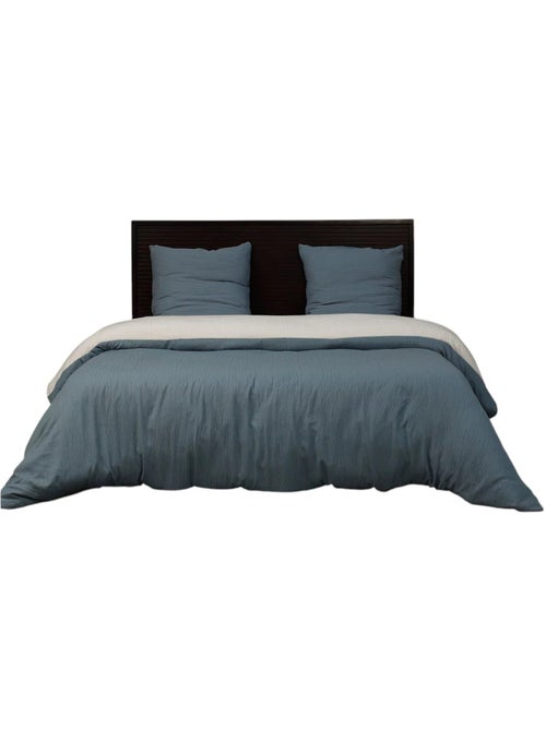 Parure de lit en gaze de microfibre Collection Bicolore - Kiabi Parure de lit en gaze de microfibre Collection Bicolore - Kiabi