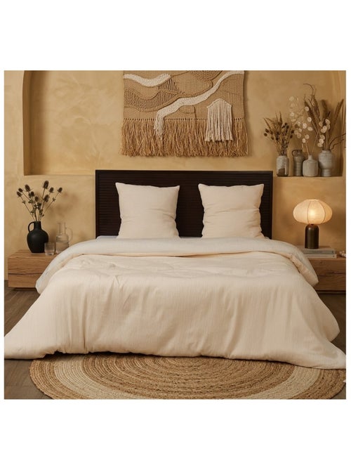 Parure de lit en gaze de microfibre Collection Bicolore - Kiabi Parure de lit en gaze de microfibre Collection Bicolore - Kiabi