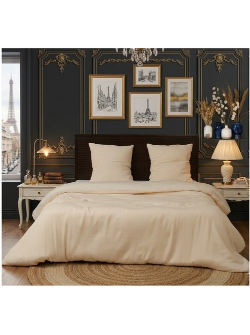 Parure de lit en gaze de microfibre Collection Bicolore - Kiabi