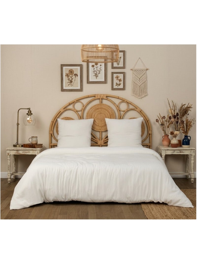 Parure de lit en gaze de microfibre Collection Uni Blanc - Kiabi