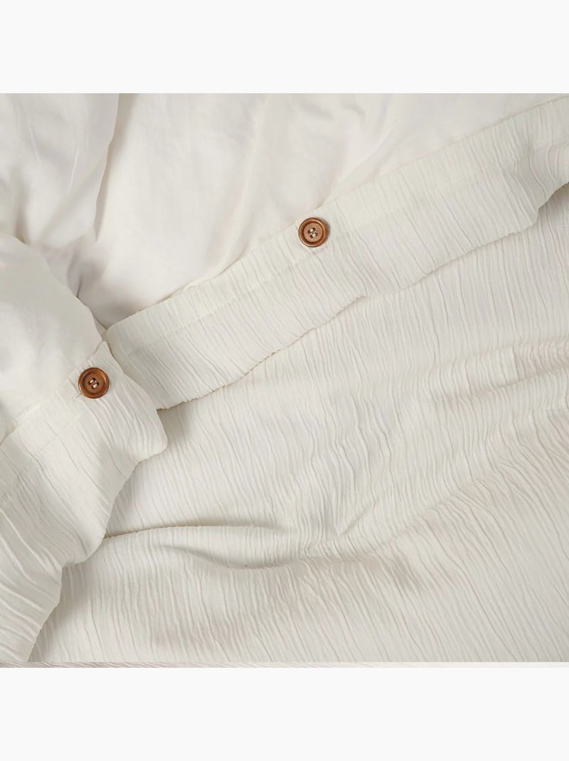 Parure de lit en gaze de microfibre Collection Uni Blanc - Kiabi