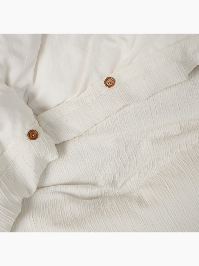 Parure de lit en Gaze de Microfibre uni ou bicolore Blanc - Kiabi